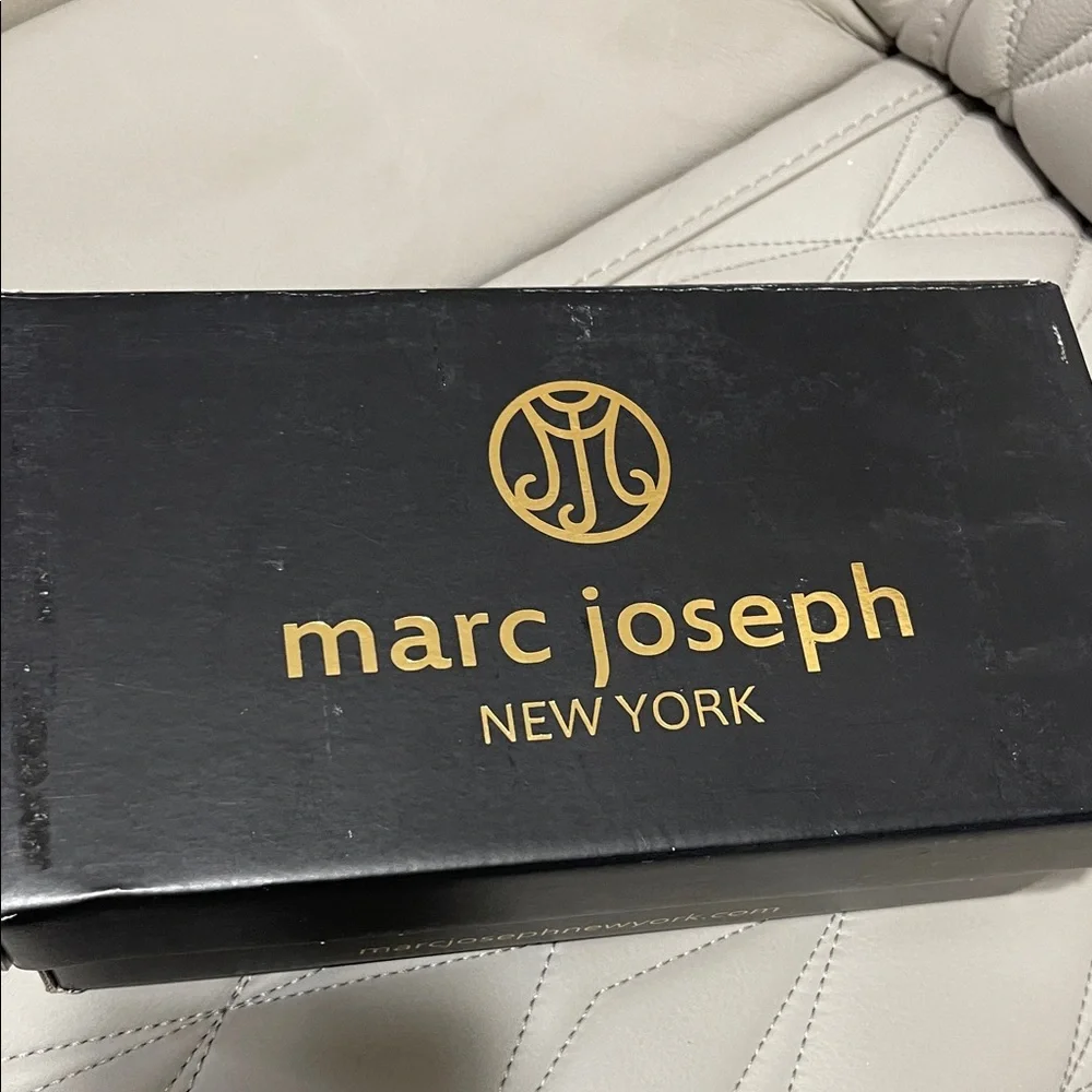 Marc Joseph East Village Brown Grainy Shoe Box with Gold Logo